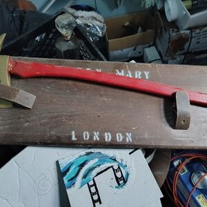 Queen Mary Of London Vintage Red and Gold Decorative Axe